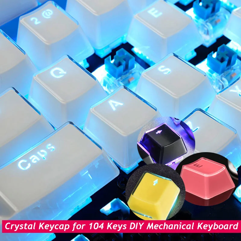 104 Klawisze Uniwersalna Klawiatura Mechaniczna Crystal Keycap Set dla Majsterkowicz w Klawiatura MSI / Cherry / Logitech Description Image.This Product Can Be Found With The Tag Names Cheap rodki do czyszczenia komputerw, High Quality Komputer i biuro, Komputer i biuro, Quality Gaming Keyboard, Rodki do czyszczenia komputerw