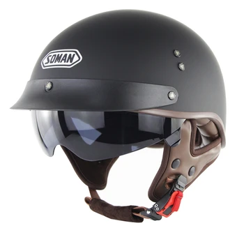 

For Soman SM202 casque de moto Helmets Motorcycle DOT Approved Half Face motorbike Helmet Retro casco capacete moto