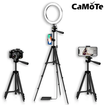 

Dimmable USB LED Studio Camera Ring Light Lamp Photo Phones Bracket With Tripod Stand+Adjust Brightness Photography Selfie Light