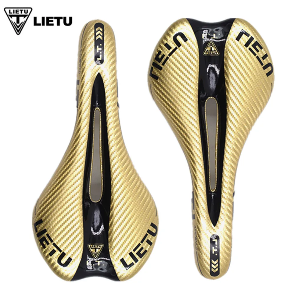 Coju00edn De Sillu00edn De Bicicleta De Cuero Y Fibra De Carbono De 155mm De Ancho Cojin Hueco Para Bicicleta De Carretera