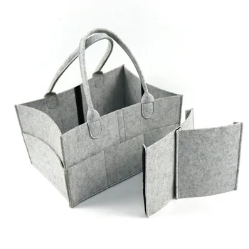 

Kids Baby Protable Foldable Felt Diaper Tote Nursery Bag Multi-functional Clothes Stuff Caddy Diaper Storage Organizer Pouch New