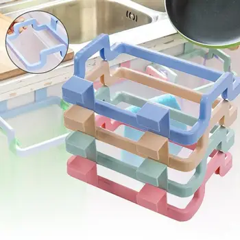 

Kitchen Plastic Garbage Bag Rack Holder Cupboard Door Back Hanging 4 color Trash Rubbish Bag Storage Shelf Kitchen Tools