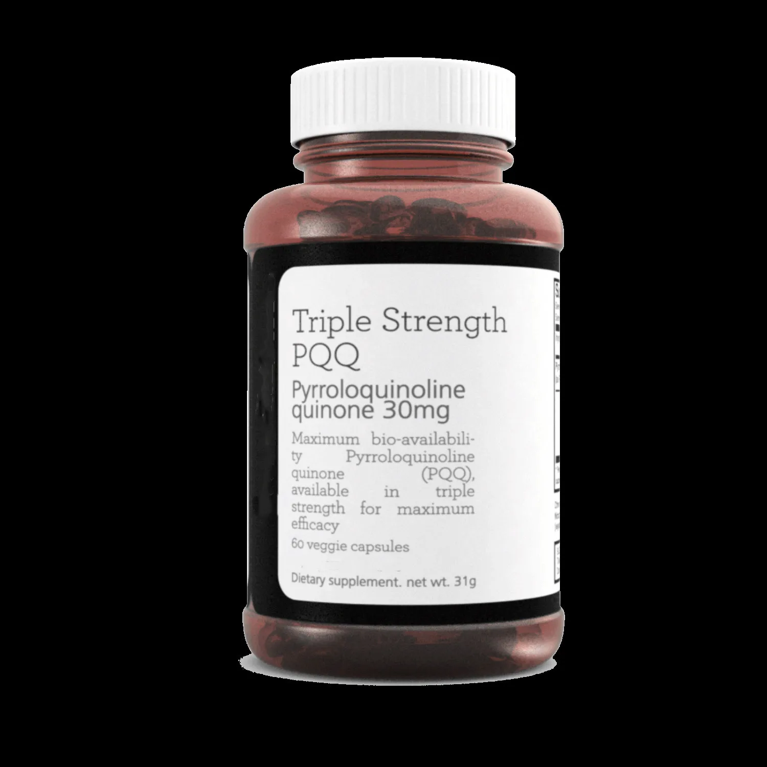 

Triple Strength PQQ (Pyrroloquinoline Quinone) 30mg x 60 Veggie Caps!