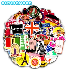 100 шт дорожный Граффити стикер s по всему миру ретро знак со зданием Веселая наклейка-трафарет для DIY багажа ноутбука телефона автомобиля холодильника