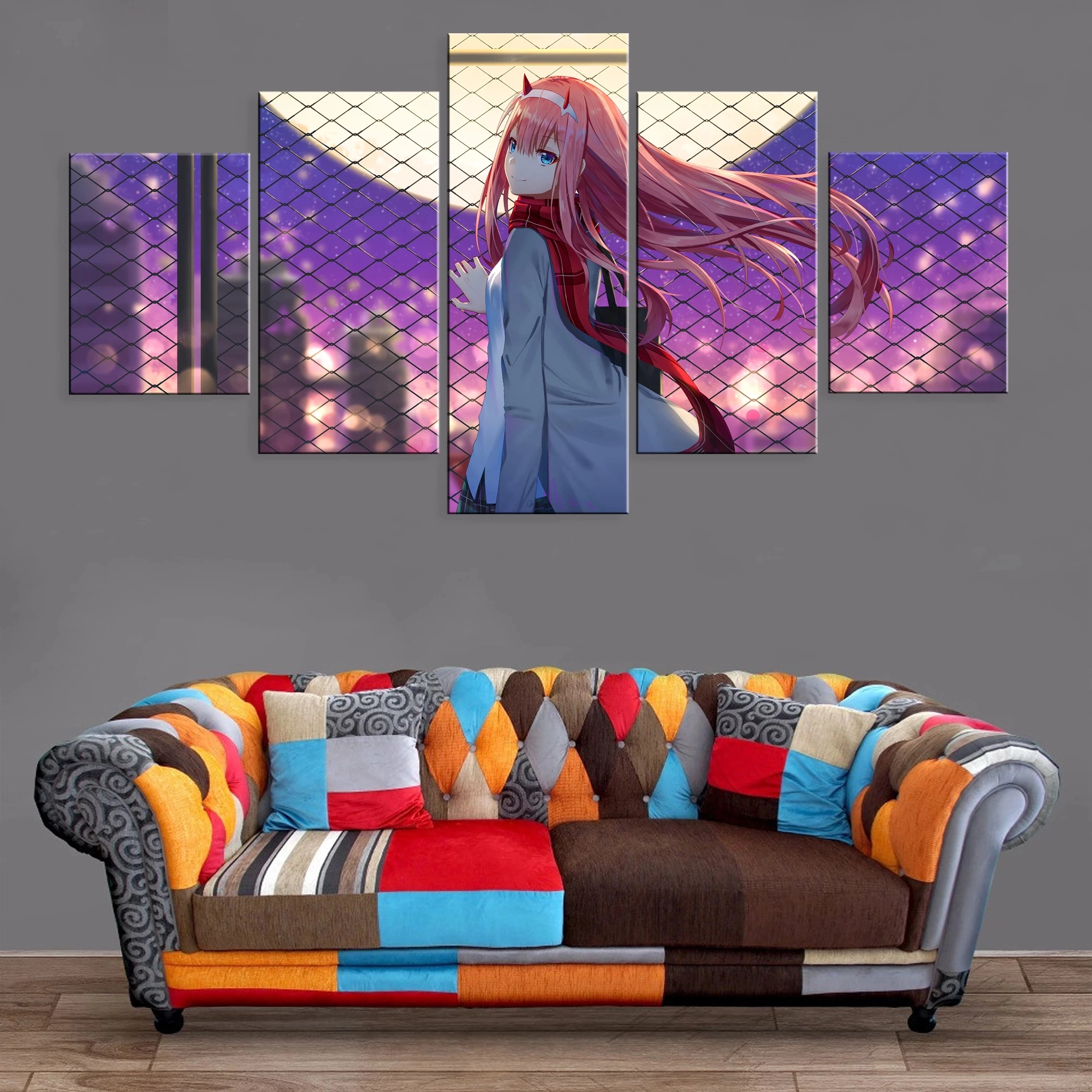 Постер на холсте с изображением аниме D in the FRANXX ZERO TWO 5 шт. | Дом и сад