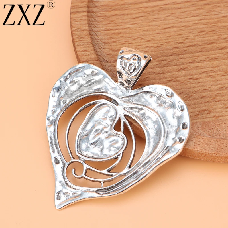 2 шт. подвески в виде сердца 73 х62 мм|pendant for necklace|hammered silver pendantlarge pendants |