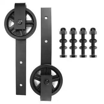 

Silent Sliding Rail Durable 1 Pair Sliding Rail Carbon Steel Corrosion-resistant Sliding Door Pulley Bedroom for Kitchen