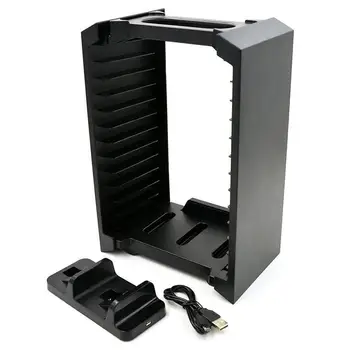

TWISTER.CK Capacity Game Disk Tower Vertical Stand for PS4 Dual Controller Charger Dock Station USB Charging 2 In 1 For Sony PS4