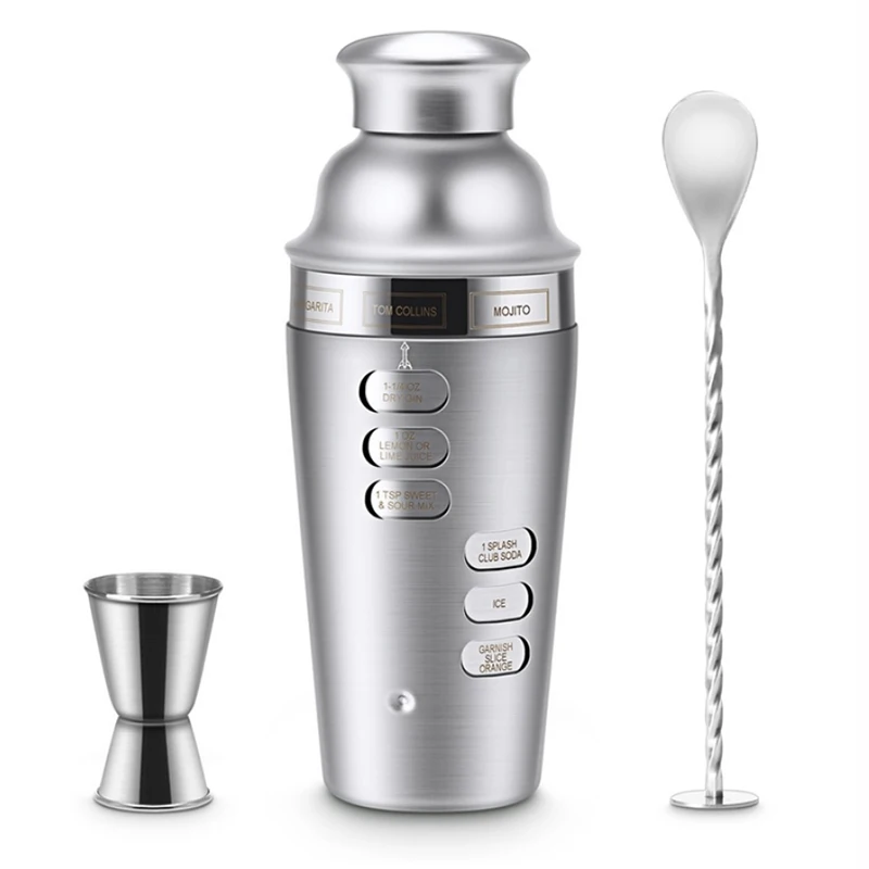 Cocktail Making Set Cocktail Shaker Set 750ml Stainless Steel Bar Tool Set Bartender Kit Strainer Spoon