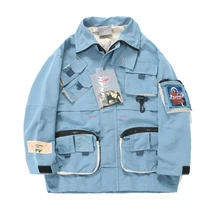 Пуловер на молнии с задними карманами, ветровка, спортивные куртки для мужчин, весна, хип-хоп куртки в стиле Харадзюку, уличная одежда для мужчин