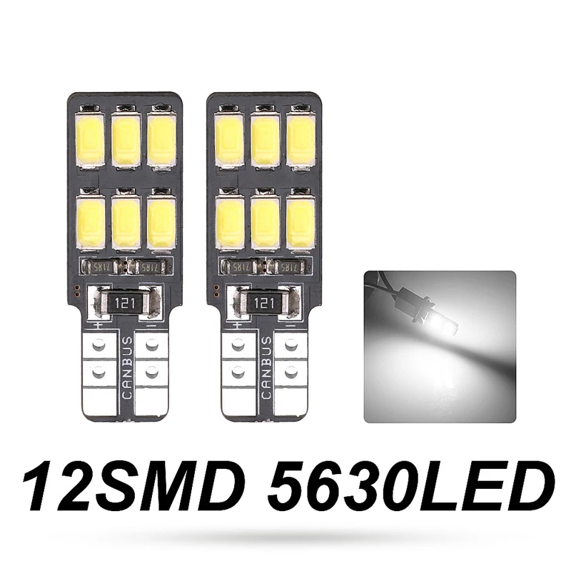 100x автомобиля T10 светодиодный 194 W5W 6 10 12 Светодиодный 5630 SMD авто клиновидный для салона светильник Canbus карта багажник фонарь освещения номерного знака DC12V