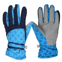 Зимние перчатки, одноцветные, теплые, водонепроницаемые, ветрозащитные перчатки, сохраняющие тепло, застежка на липучке для велоспорта, катания на лыжах, толстые, на все пальцы