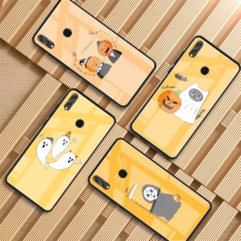 Чехол для телефона из закаленного стекла Huawei P20 P30 lite PRO MATE20PRO Dibujos animados lindo halloween
