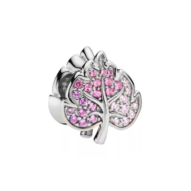 Acessories Women Diy New Pink Leaf Owl Blue Pave Clip Beads Fit Original  Charms 925 Sterling Silver Bracelet