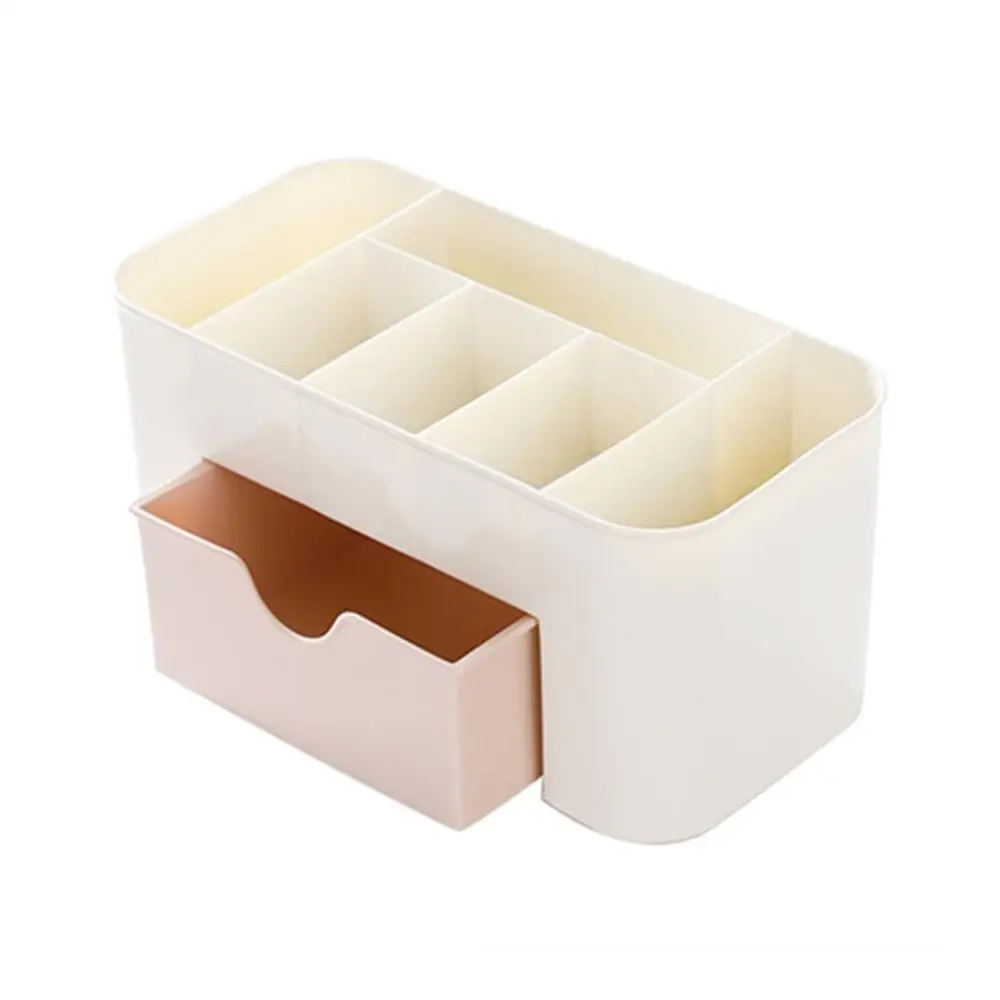 Ящик для хранения косметических ювелирных изделий, прочная пластиковая коробка для косметических кистей, держатель для помады на дистанционном управлении для домашнего офиса - Цвет: Розовый