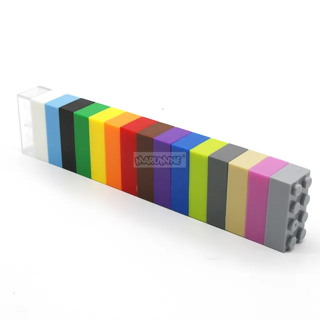 MARUMINE 100PCS 2x4 Dots Cube Standard Bricks Parts MOC Classic Building Blocks Learning Set 3001 Compatible with Other Brand 3