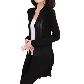 

Autumn Cotton Shawl Candy Color Lady Cardigan Loose Sweater Coat Fashion Crochet Knitted Long-sleeve Tops Long Cardigans