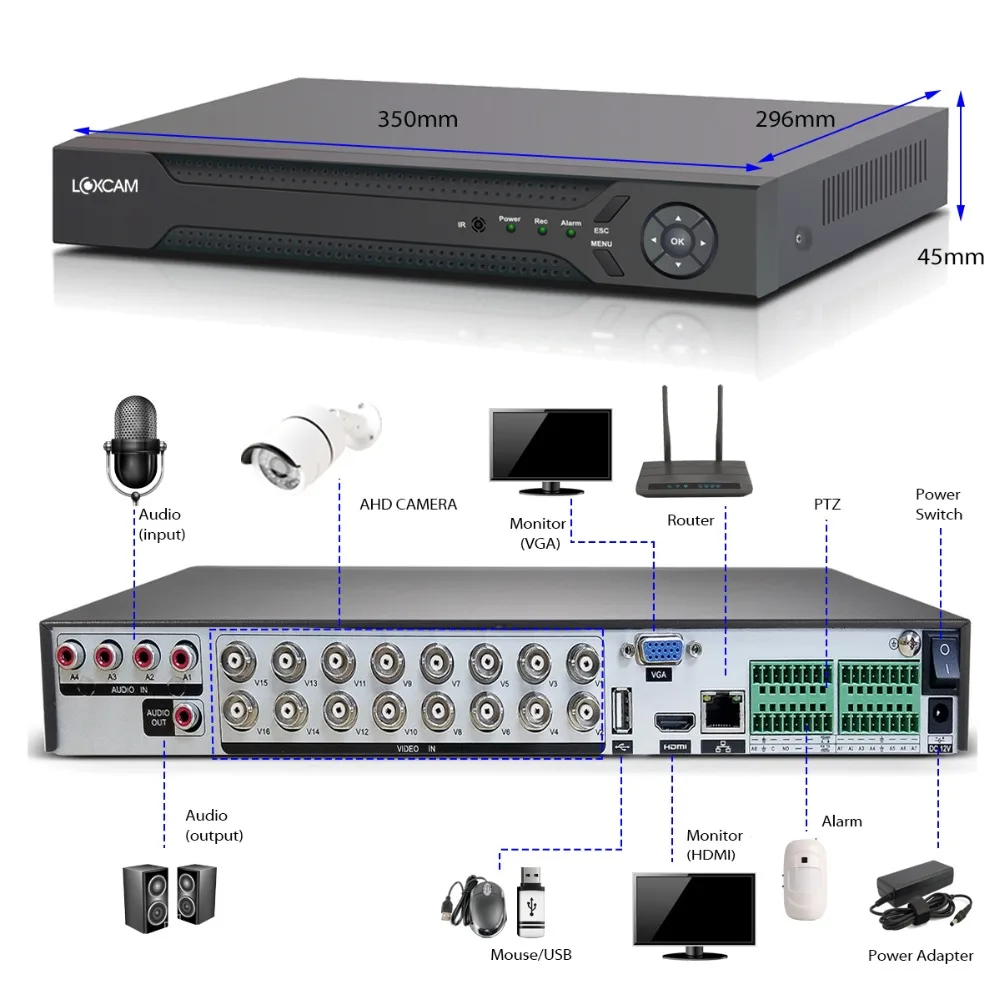 DVR-尺寸图-16CH