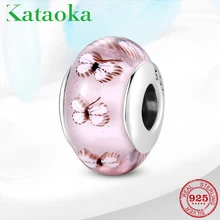 925 пробы серебряные очаровательные бусины, очаровательный классический гламурный цветочный узор, бусины, ювелирные изделия, подходят к оригинальному браслету Pandora
