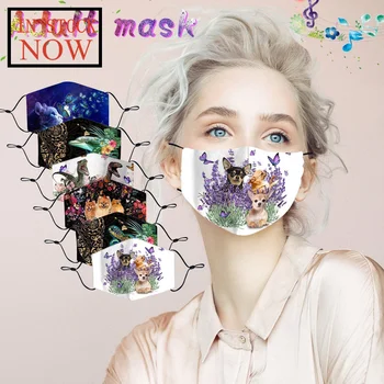 

Unisex Filter Adult Animal Print Adjustable Protective Mask Face Mask Dust Mouth Cover Washable Reusable Mouth Mask Mascarillas