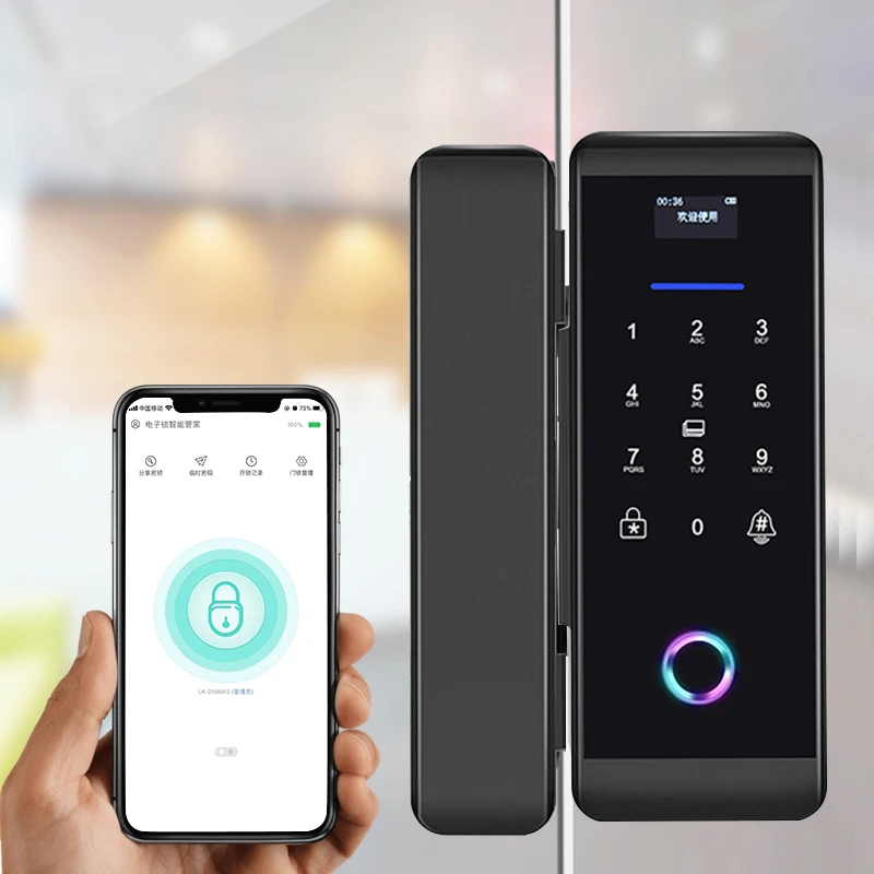 -Он со стеклянной дверью определение отпечатка пальца замком пароля магнитная