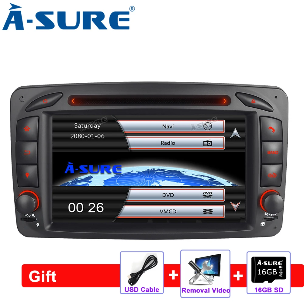 

A-Sure Car DVD Radio GPS Navigation for Mercedes-Benz C/CLK Class W203 W209 Viano Vito W639 G-Class W463 USB Ipod VMCD SD
