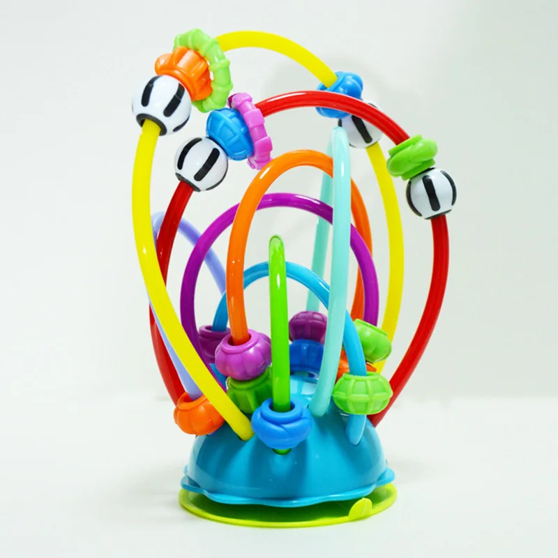  Baby Colorful Beads Chair Dining Table Cart Toy Dining Table Sucker Creative Stroller Feed Toys Rou