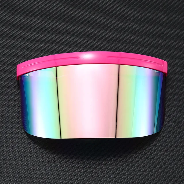 Oversized Windproof Mask Goggles Sunglasses Women Fashion One Piece Rimless Sunglasses Men Outdoor UV400 Crystal Glasses O960 Pink-Pink