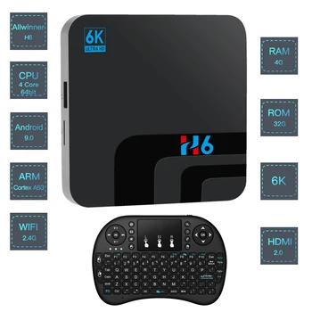 

Android 9.0 Smart TV BOX 4G DDR3 32G EMMC ROM Set Top Box 6K 3D H.265 Wifi media player Air mouse