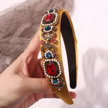 Solememo, винтажные Стразы, лента для волос для женщин, роскошная стеклянная Хрустальная лента для волос, повязка для волос, аксессуары для волос F0782