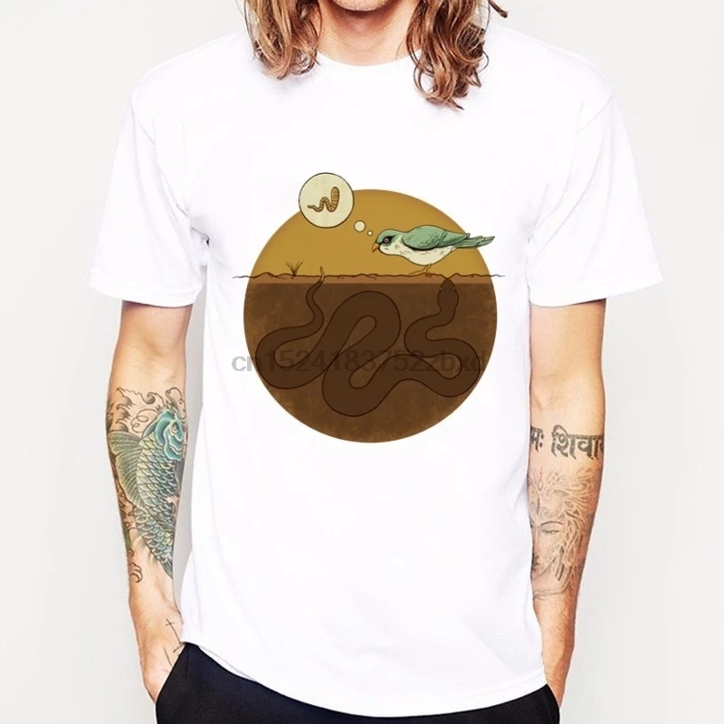

High Quality New Arrival The Cheapest Man Men's Male Cool Design Personalized Food Chain Printing Men T-Shirt Tee Tops