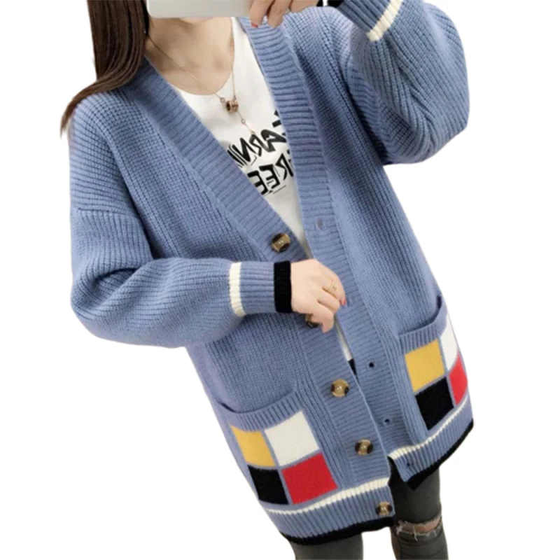 Популярный женский Рождественский пуловер Свободное длинное пальто кардиган Harajuku Manteau Femme Hiver Sueter Mujer дамские свитера корейские свитера