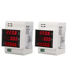 Цифровой счетчик энергии на din-рейку светодиодный коэффициент активной мощности многофункциональный измеритель мощности
