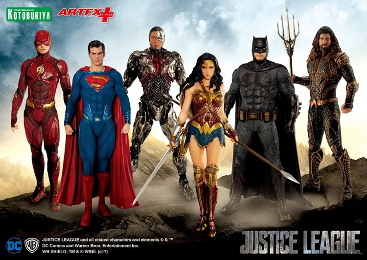 Диффузный отличный KOTOBUKIYA artfx DC Лига Справедливости Бэтмен Супермен Чудо женщина стальная ребра модель гаража комплект в коробке