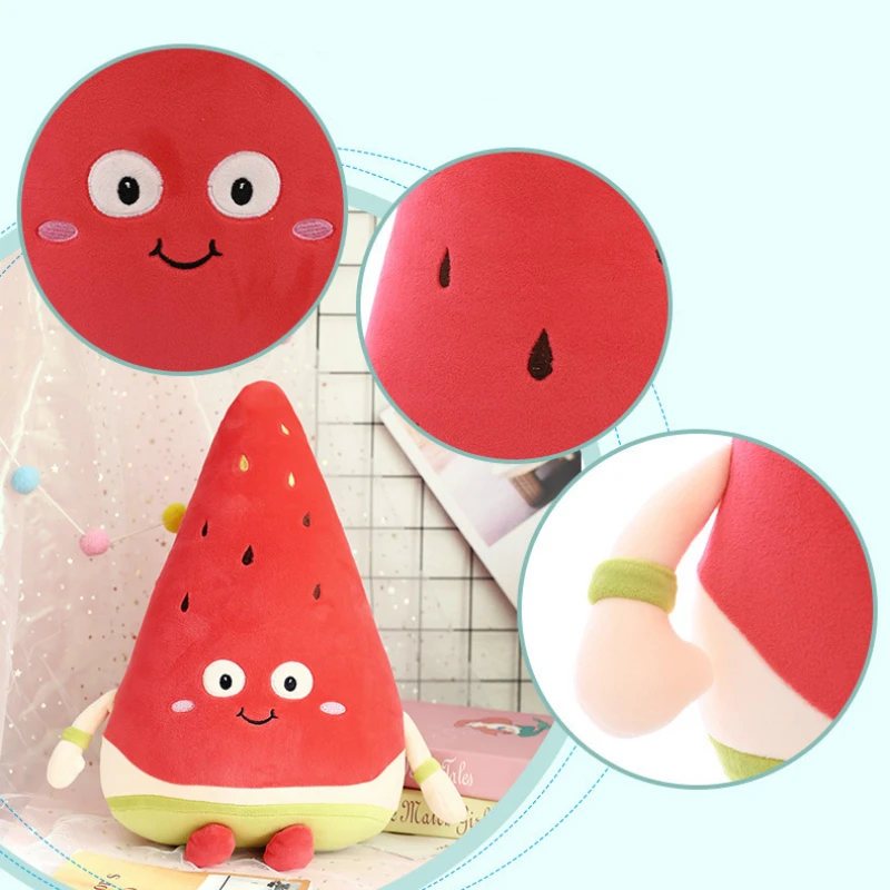 Kawaii улыбка мультфильм арбуз плюшевые набивные куклы, игрушки, мягкий хлопок фрукты Подушка Детские Девочки Подарки на день Святого Валентина