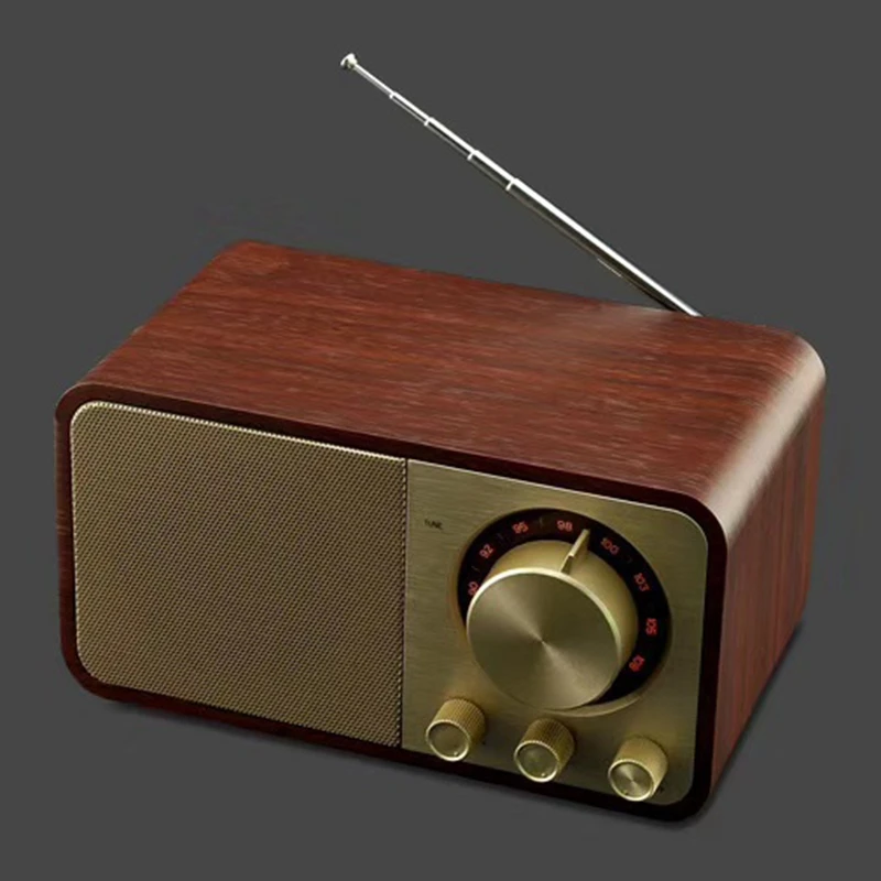 Ретро Bluetooth динамик древесины Bluetooth карты динамик радио с антенной Bluetooth плеер аудио