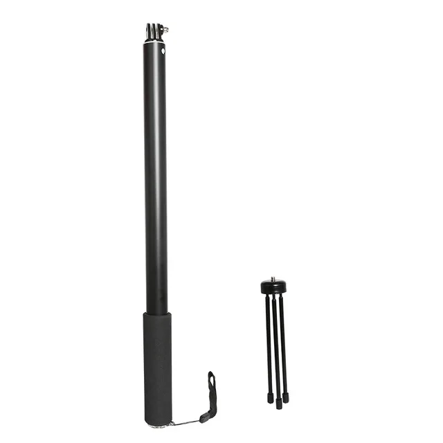 With Tripod Выдвижная палка для селфи монопод переносной столб со штативом зажим для телефона для Go Pro Hero 8 7 6 5 SJCAM H9 Yi 4K камера DJI аксессуар - Цвет: With Tripod