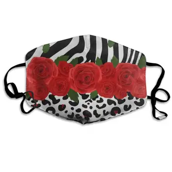 

Face Mask Red Flower Animal Zebra Print Cool Cycling Half Face Earloop Mouth Mask for Women