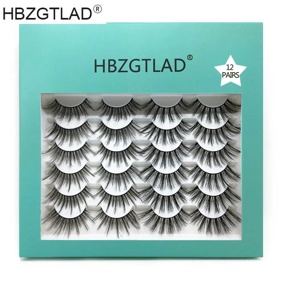 12pair 1206 3/12/13/16 Multipack3D половину Накладные ресницы ручной работы тонкие пушистые длинные ресницы натуральный инструменты для макияжа глаз искусственный щеточка для ресниц - Цвет: 12pair 1206