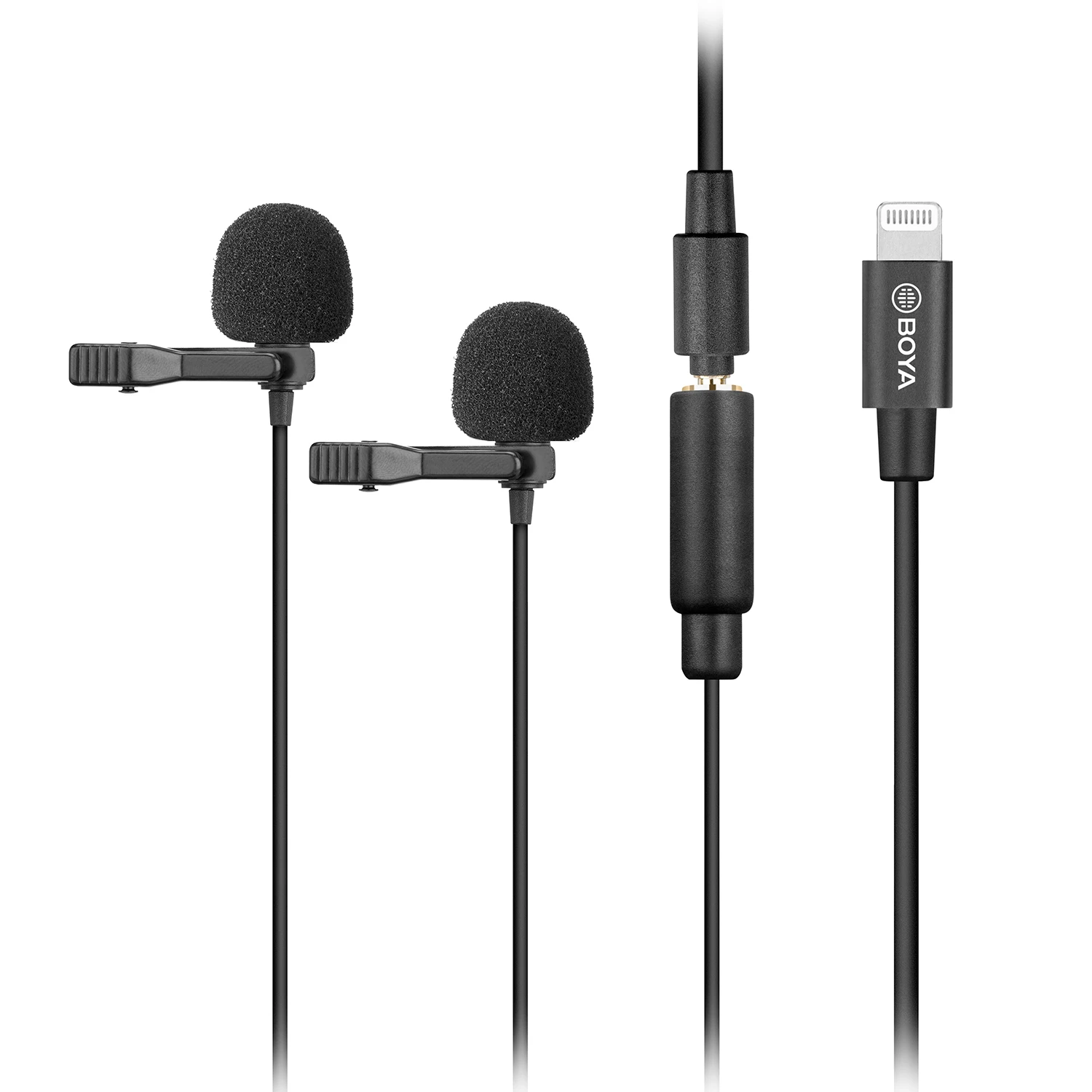 headset with mic BOYA BY-M2/M2D Dual Lapel Lavalier Microphone with Foam Windscreen for Apple iPhone 11 8 x Smartphones iPad iPod iOS 8.0 Devices bluetooth microphone Microphones