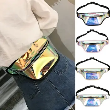 

Women's Fanny Pack Shiny Leather Pouch Belt Waist Bum Bag Waist Phone Pocket Hot