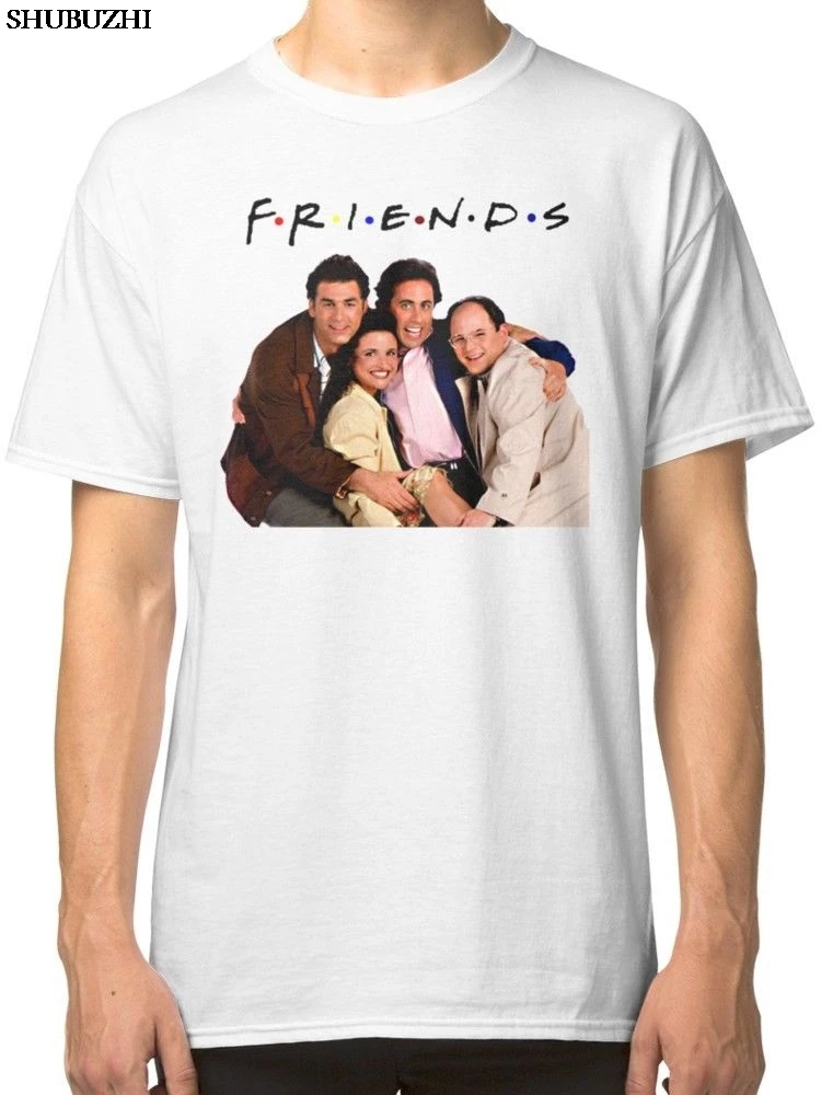 SEINFELD x FRIENDS, мужская белая футболка, футболки, одежда, Харадзюку, летняя хлопчатобумажная футболка,, топ