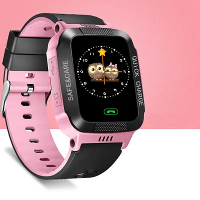 pink black 1,44 дюймов сенсорный экран Детские умные наручные часы gps трекер дети SOS двойной способ вызова анти-потеря в реальном времени gps/LBS локатор ПЕДО - Цвет: pink black