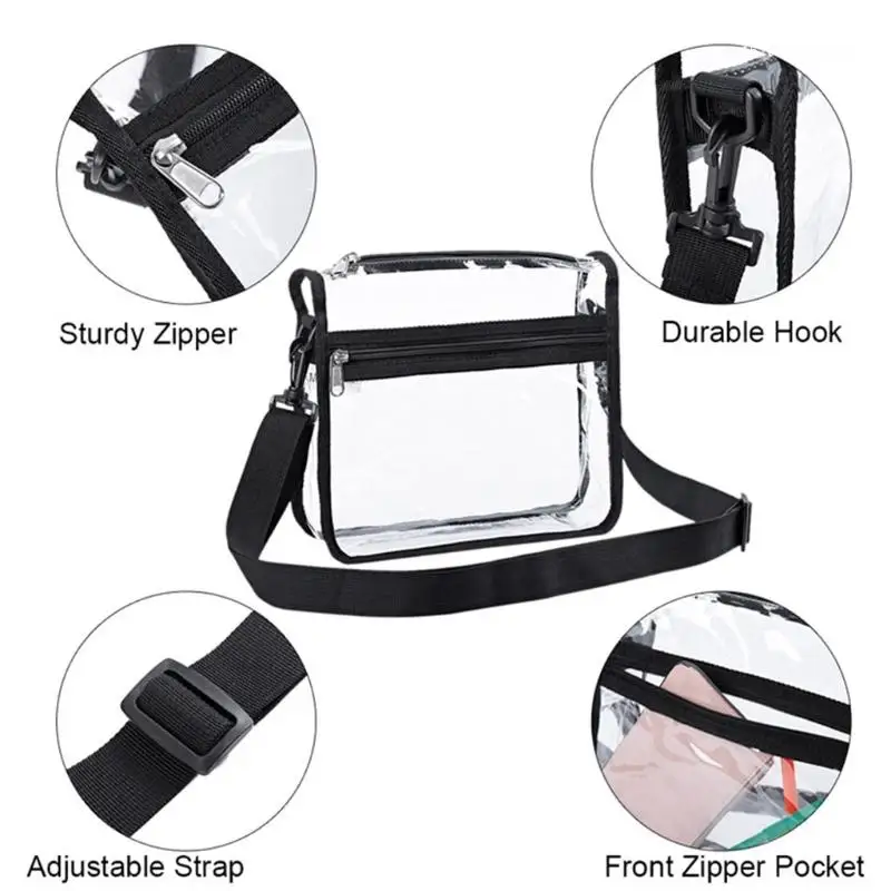 Clear Crossbody 지갑 가방 경기장 승인 체육관 지우기 숄더 토트 백 여성용크록스 바디 백 AliExpress