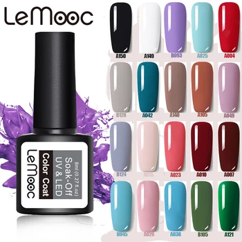 

LEMOOC 8ml Nail Polish Gel Colorful Soak Off Semi Permanent Top Base Coat UV Gel Varnish Nail Art DIY Design Decoration Gel