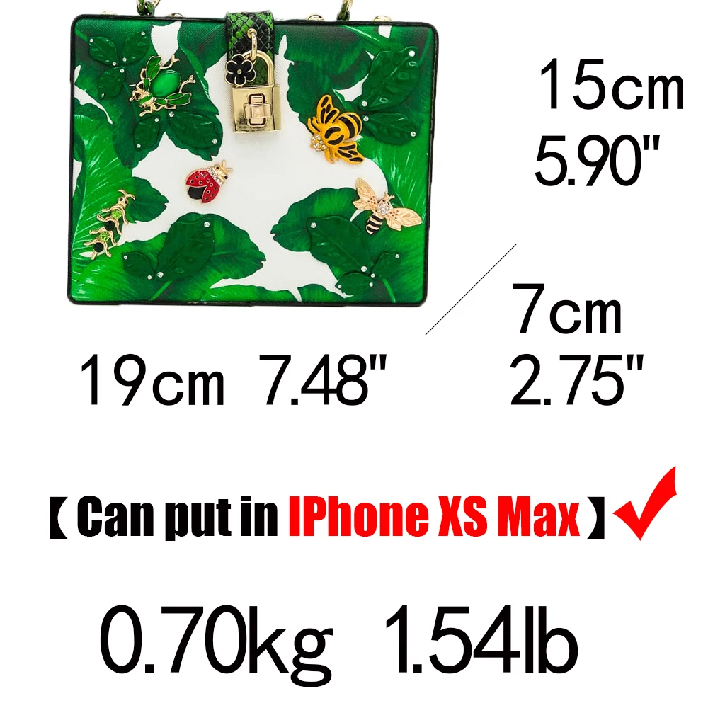 Двойной цветок зеленый лист банана маленькие насекомые женская сумка через плечо сумки через плечо Женская Повседневная вместительная сумка-клатч