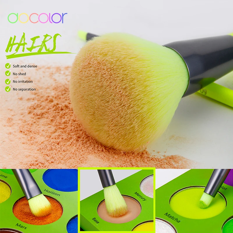 Docolor 10 шт. набор неоновых кистей для макияжа синтетическая Кабуки основа