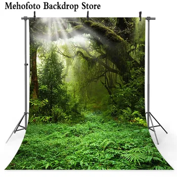 

Mehofoto Jungle Safari Party Photography Backdrop Forest Tree Green Photo Background Theme Party Decoration Vinyl Seamless