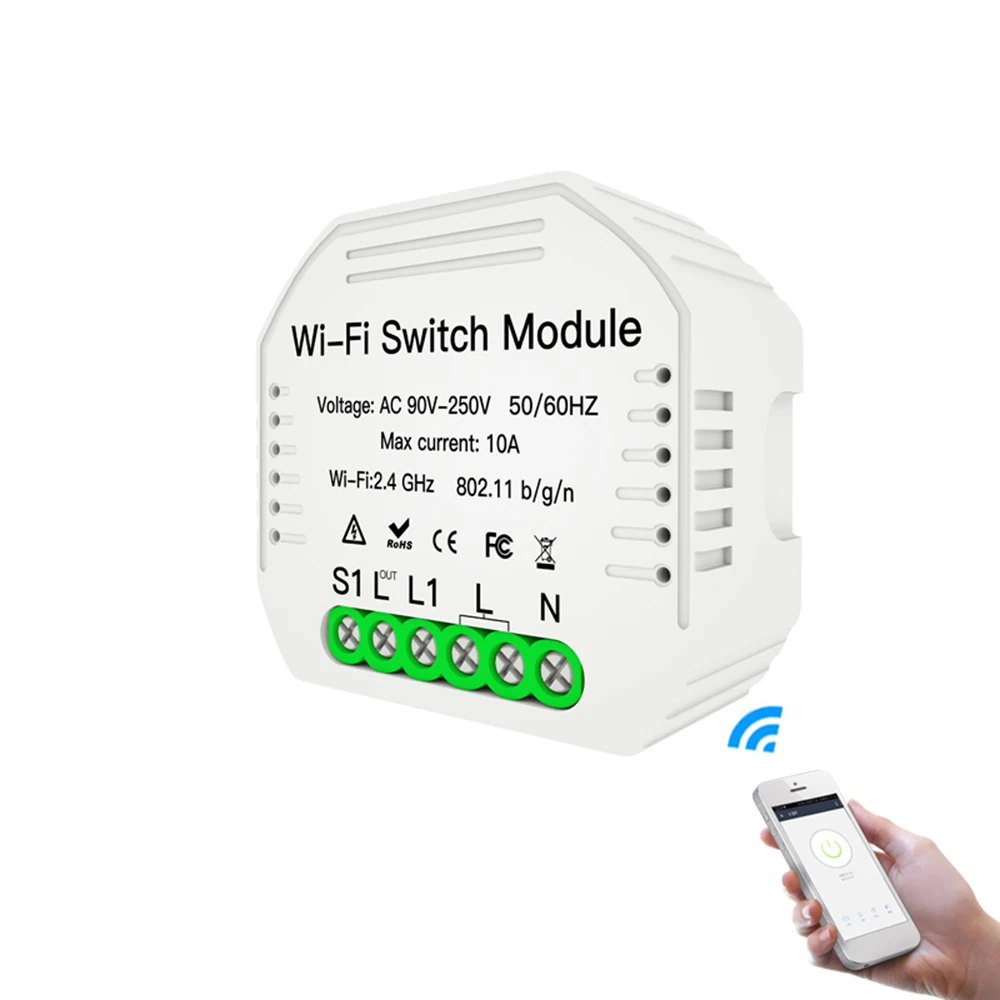 

Wifi Smart Light Switch Intelligent APP/Voice Control Breaker Module For Alexa Google Assistant DIY Breaker Module 2 Gang 2 Way