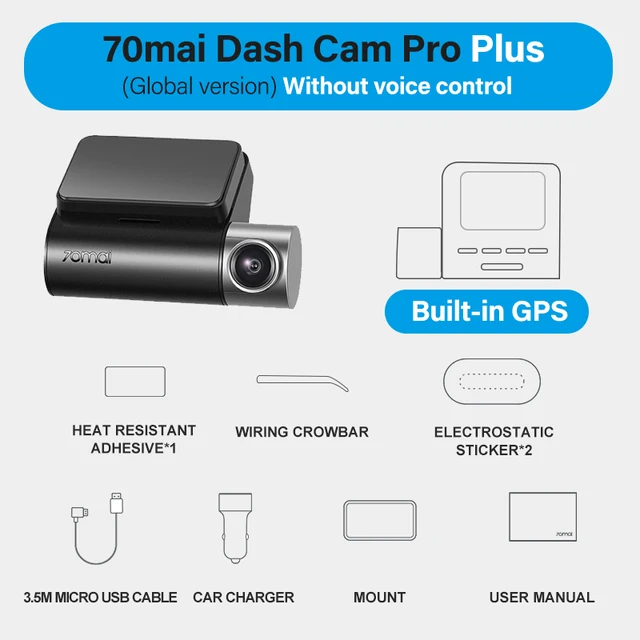 Wideorejestrator 70mai Dash Cam Pro Plus z Polski za $54.76 / ~202zł